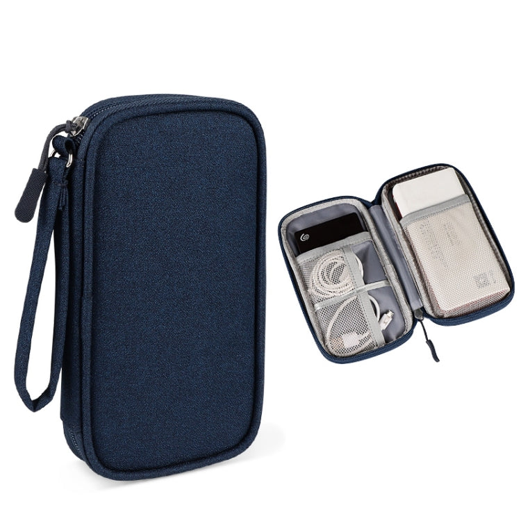 SM03 Borsa multifunzionale per accessori digitali con cordino, 19x11x3.5cm(Navy Blue), 19x11x3.5cm(Gray), 19x11x3.5cm(Pink), 19x11x3.5cm(Black)