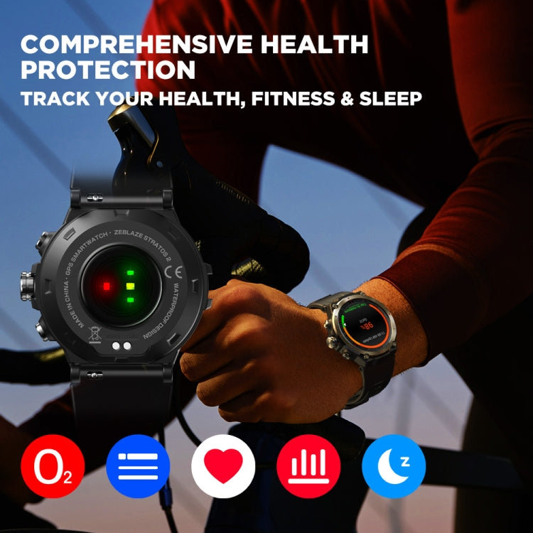Zeblaze Stratos 2 Smart Watch con schermo AMOLED da 1,3 pollici, supporto monitoraggio del sonno / monitoraggio della frequenza cardiaca, Stratos 2