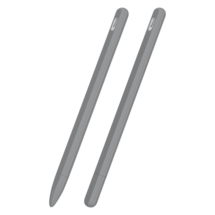 Custodia per stilo in silicone liquido a strisce 3 in 1 con due cappucci per le punte, For Apple Pencil 1, For Apple Pencil 2