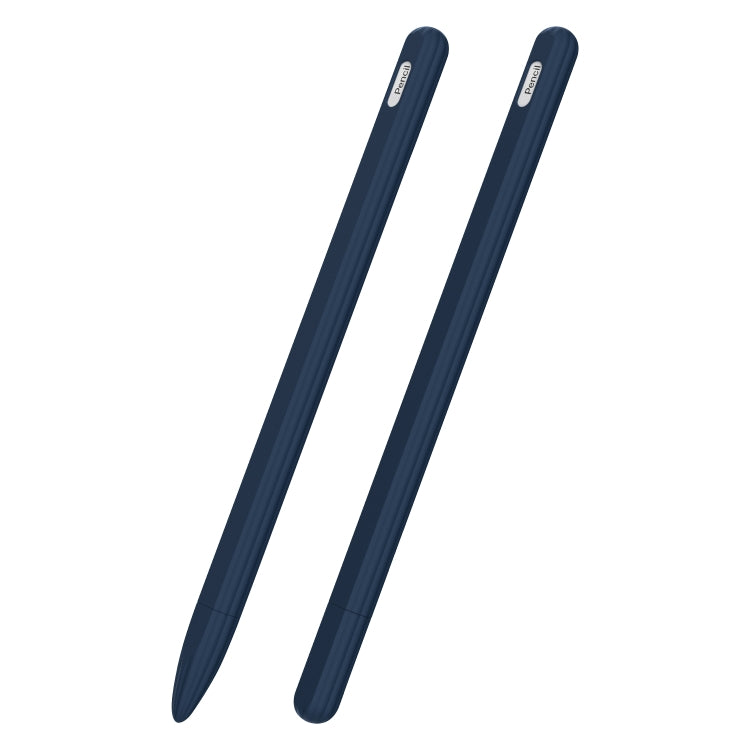 Custodia per stilo in silicone liquido a strisce 3 in 1 con due cappucci per le punte, For Apple Pencil 1, For Apple Pencil 2