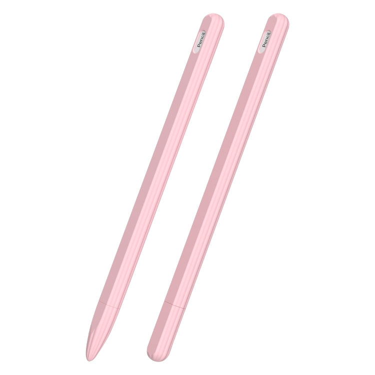 Custodia per stilo in silicone liquido a strisce 3 in 1 con due cappucci per le punte, For Apple Pencil 1, For Apple Pencil 2
