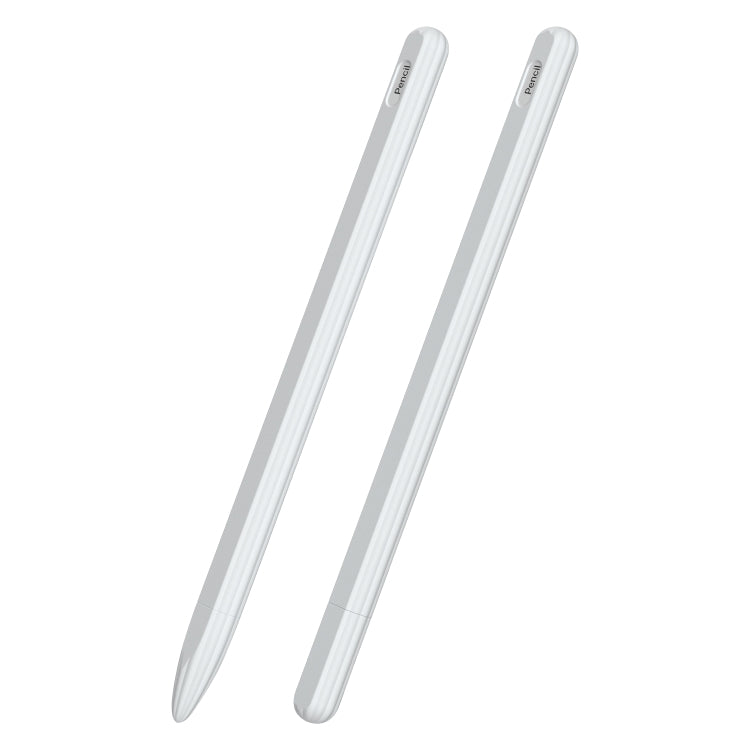 Custodia per stilo in silicone liquido a strisce 3 in 1 con due cappucci per le punte, For Apple Pencil 1, For Apple Pencil 2
