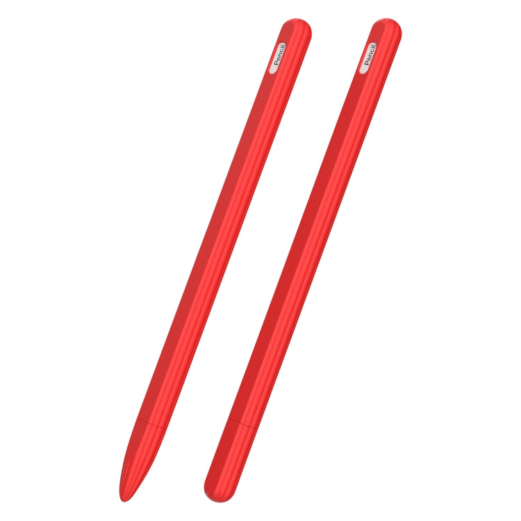 Custodia per stilo in silicone liquido a strisce 3 in 1 con due cappucci per le punte, For Apple Pencil 1, For Apple Pencil 2