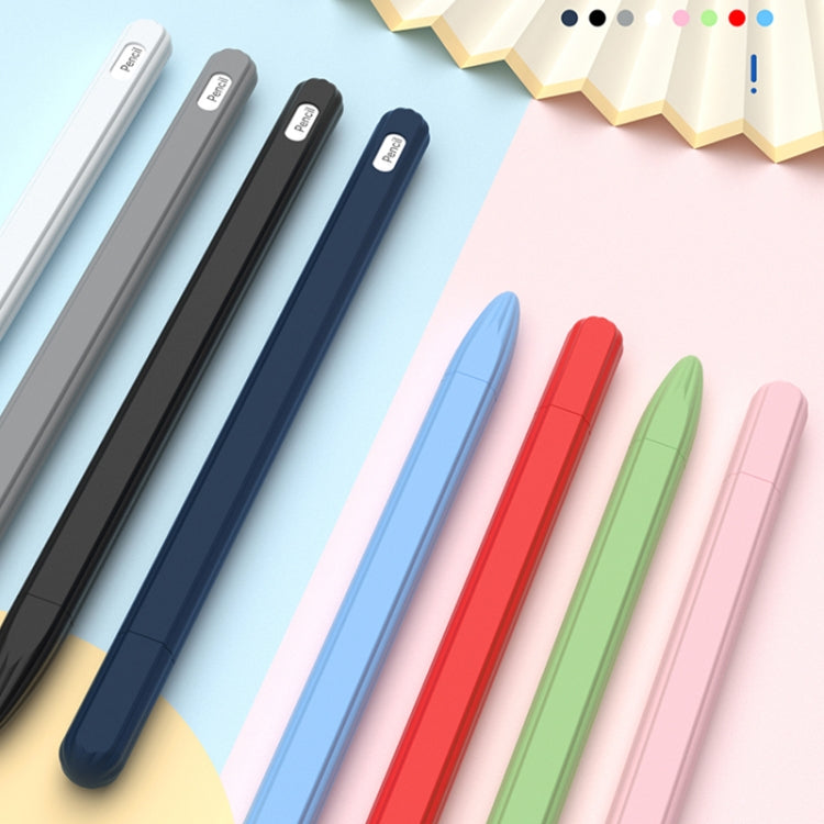 Custodia per stilo in silicone liquido a strisce 3 in 1 con due cappucci per le punte, For Apple Pencil 1, For Apple Pencil 2