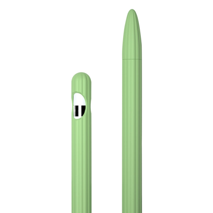 Custodia per stilo in silicone liquido a strisce 3 in 1 con due cappucci per le punte, For Apple Pencil 1, For Apple Pencil 2
