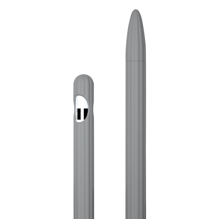 Custodia per stilo in silicone liquido a strisce 3 in 1 con due cappucci per le punte, For Apple Pencil 1, For Apple Pencil 2