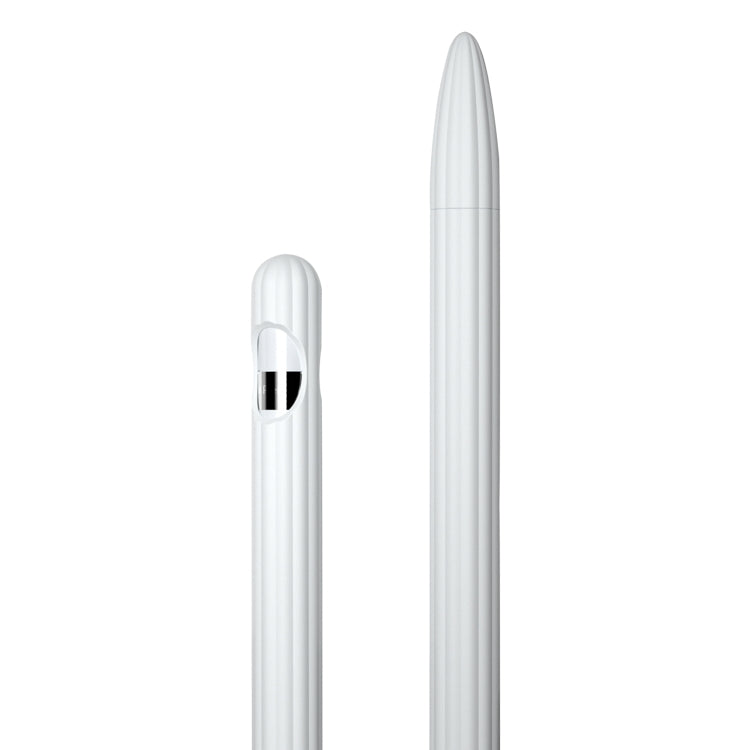 Custodia per stilo in silicone liquido a strisce 3 in 1 con due cappucci per le punte, For Apple Pencil 1, For Apple Pencil 2
