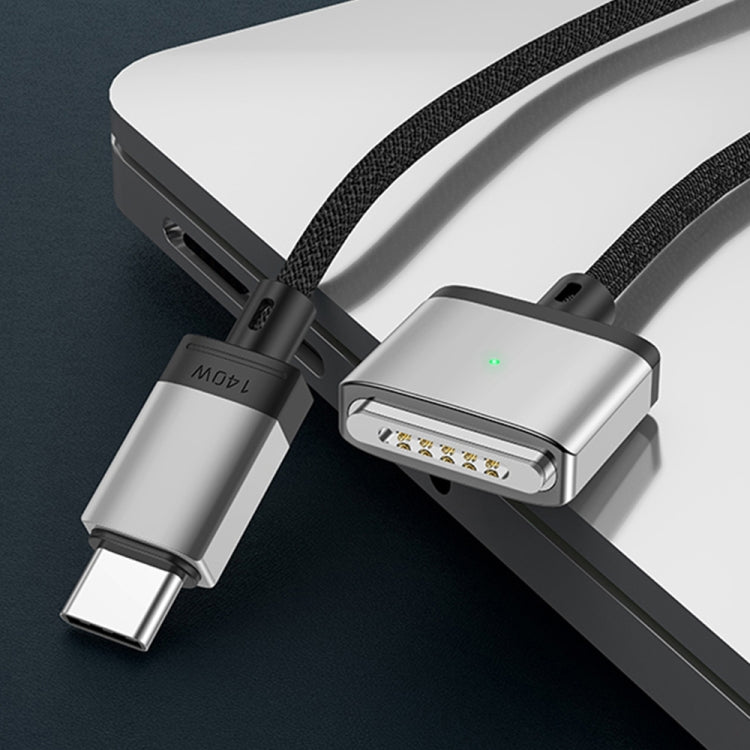 Cavo di ricarica magnetico da 140 W da tipo C a Magsafe 3, Silver, Blue