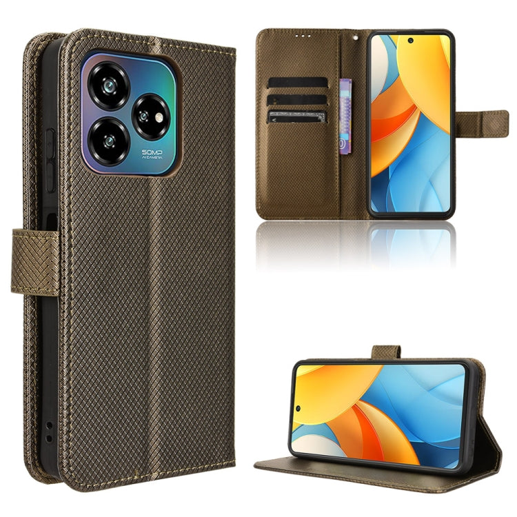 Custodia per telefono in pelle con trama a diamante, For ZTE nubia Z60S Pro, For ZTE Blade A35, For ZTE Axon 60 Lite / Blade V60 Vita, For ZTE Blade V60 / Axon 60 4G