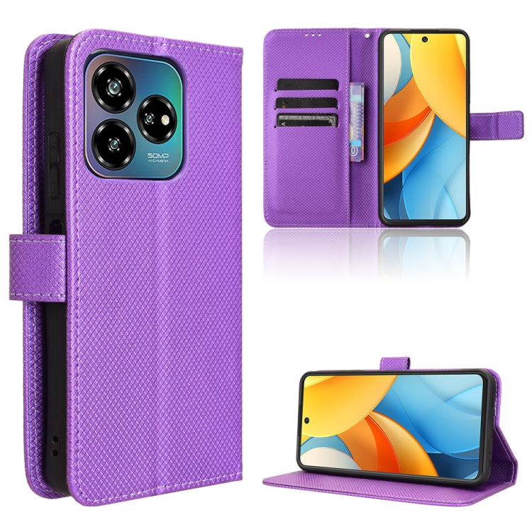 Custodia per telefono in pelle con trama a diamante, For ZTE nubia Z60S Pro, For ZTE Blade A35, For ZTE Axon 60 Lite / Blade V60 Vita, For ZTE Blade V60 / Axon 60 4G