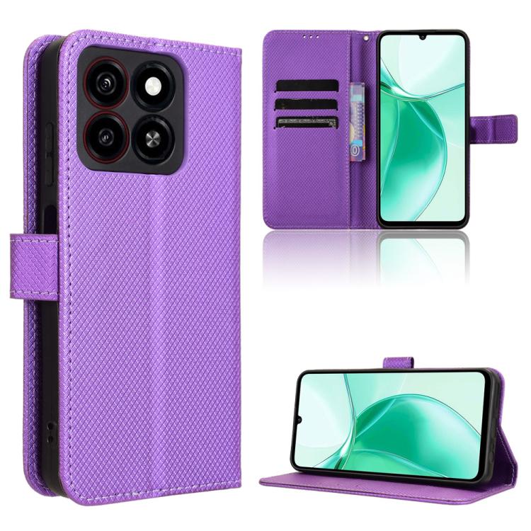 Custodia per telefono in pelle con trama a diamante, For ZTE nubia Z60S Pro, For ZTE Blade A35, For ZTE Axon 60 Lite / Blade V60 Vita, For ZTE Blade V60 / Axon 60 4G