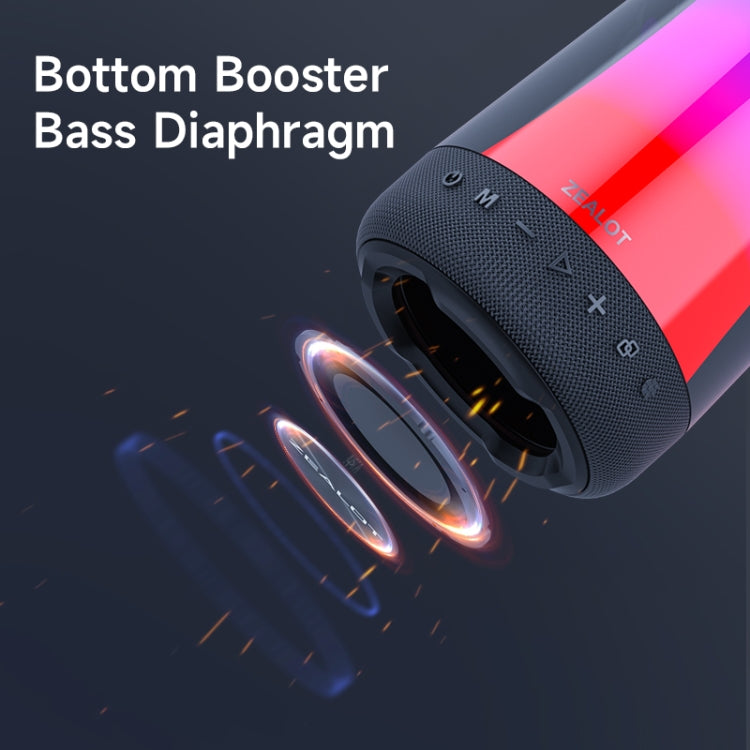 Subwoofer esterno per altoparlante Bluetooth wireless portatile Zealot S66 con luce RGB, S66