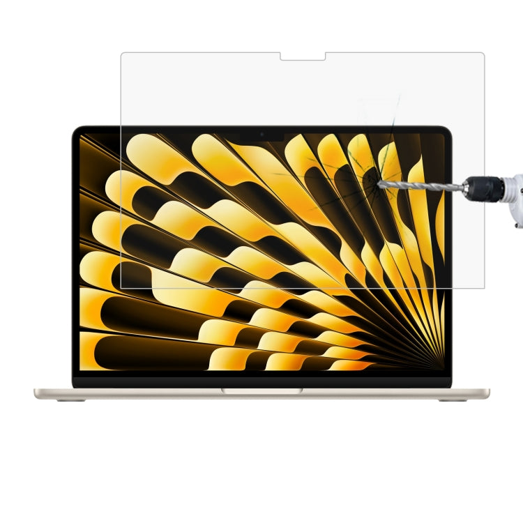 Pellicola in vetro temperato antideflagrante con durezza superficiale 9H da 0,26 mm, For Macbook Air 13.6 2023/2024/2025, For Macbook Air 15.3 2023/2024/2025