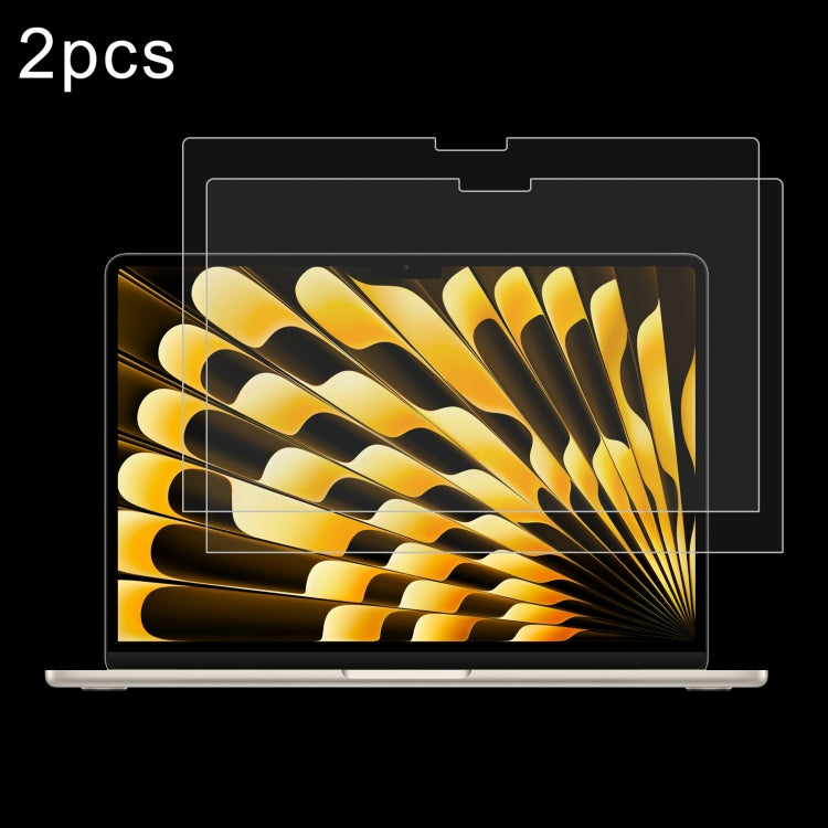 Pellicola in vetro temperato antideflagrante con durezza superficiale 2 pezzi 0,26 mm 9H, For Macbook Air 13.6 2023/2024/2025, For Macbook Air 15.3 2023/2024/2025