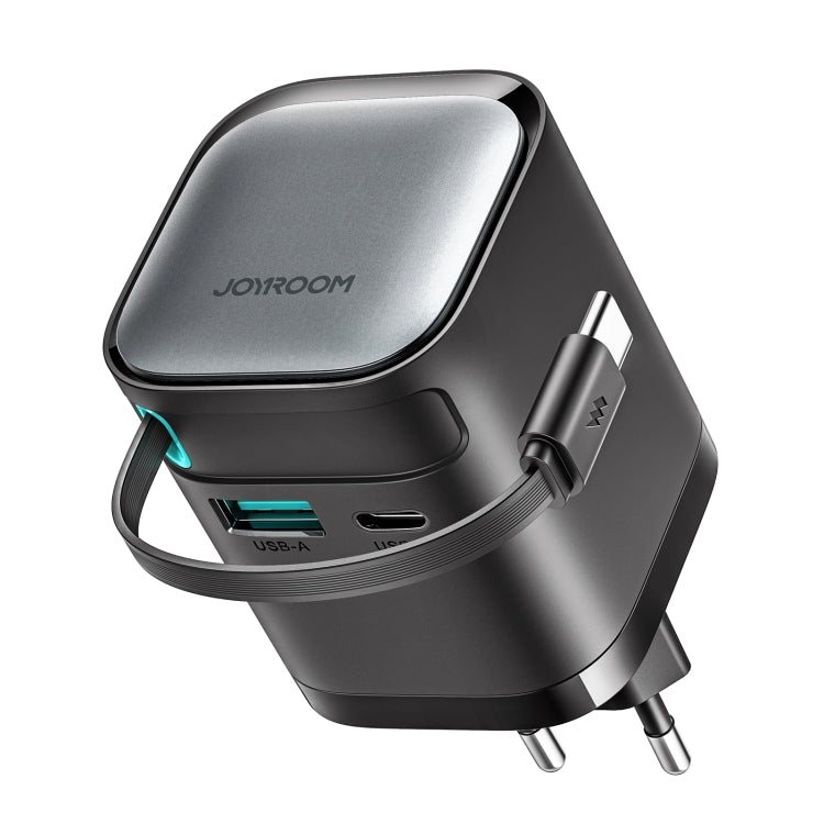 JOYROOM JR-TCL02 Caricabatterie GaN a 2 porte da 65 W con cavo retrattile, JR-TCL02