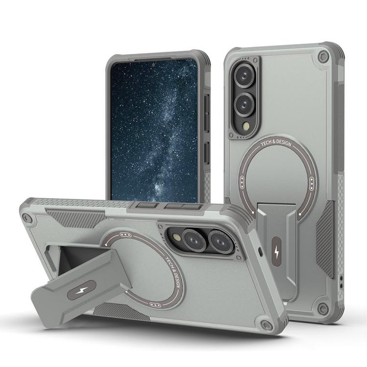 Custodia per telefono Armor MagSafe Holder PC Hybrid TPU, For Samsung Galaxy S25 Edge 5G, For Samsung Galaxy S24 5G / S25 5G, For Samsung Galaxy S24+ 5G / S25+ 5G, For Samsung Galaxy S25 Ultra 5G