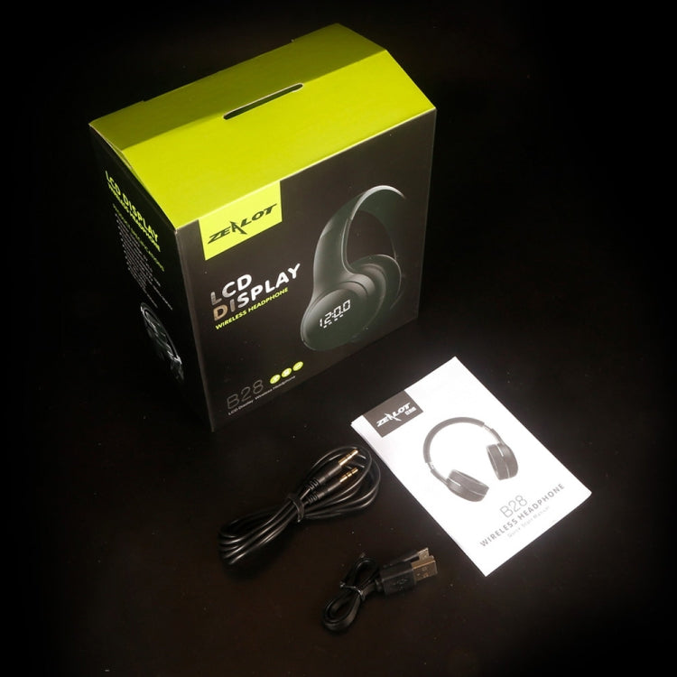 Auricolare musicale stereo Bluetooth con fascia pieghevole ZEALOT B28 con display