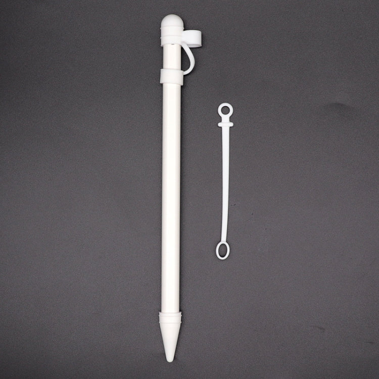 Custodia protettiva in silicone 3 in 1 + penna per ritocco + custodia con pennino per Apple Pencil, White