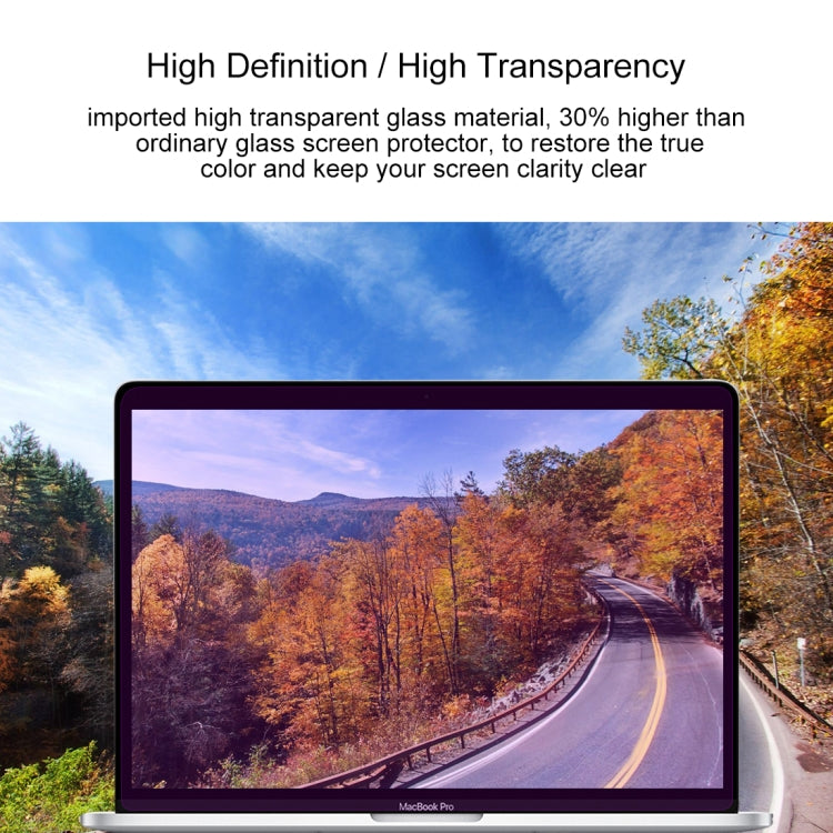 Pellicola in vetro temperato antideflagrante anti-blu-ray con durezza superficiale 9H per MacBook Pro 13,3 pollici con Touch Bar (A1706), For Macbook Pro 13.3 inch with Touch Bar (A1706)