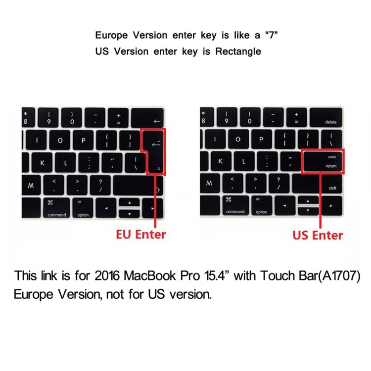 ENKAY Hat-Prince 2 in 1 Custodia protettiva in plastica rigida con guscio di cristallo + Versione europea Cover protettiva per tastiera in TPU ultrasottile per MacBook Pro 2016 da 15,4 pollici con Touch Bar (A1707), 15.4 inch with Touch Bar Europe Version