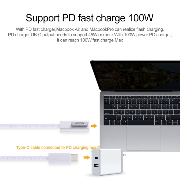 Cavo di ricarica da MagSafe 2 (a forma di T) a USB-C/Type-C PD da 45 W/60 W/65 W/85 W, MagSafe 2