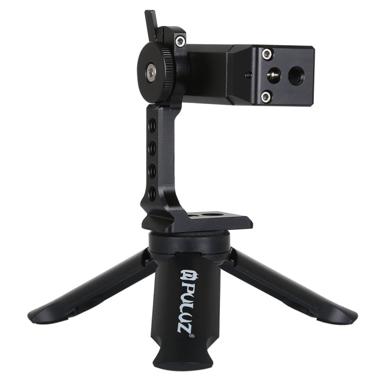 PULUZ Treppiede in plastica pieghevole + Morsetto in metallo per riprese orizzontali/verticali con slitta fredda per iPhone, Galaxy, Huawei, Xiaomi, Sony, HTC, Google e altri smartphone, Tripod+Clamp 4