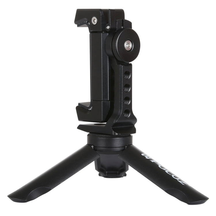 PULUZ Treppiede in plastica pieghevole + Morsetto in metallo per riprese orizzontali/verticali con slitta fredda per iPhone, Galaxy, Huawei, Xiaomi, Sony, HTC, Google e altri smartphone, Tripod+Clamp 4