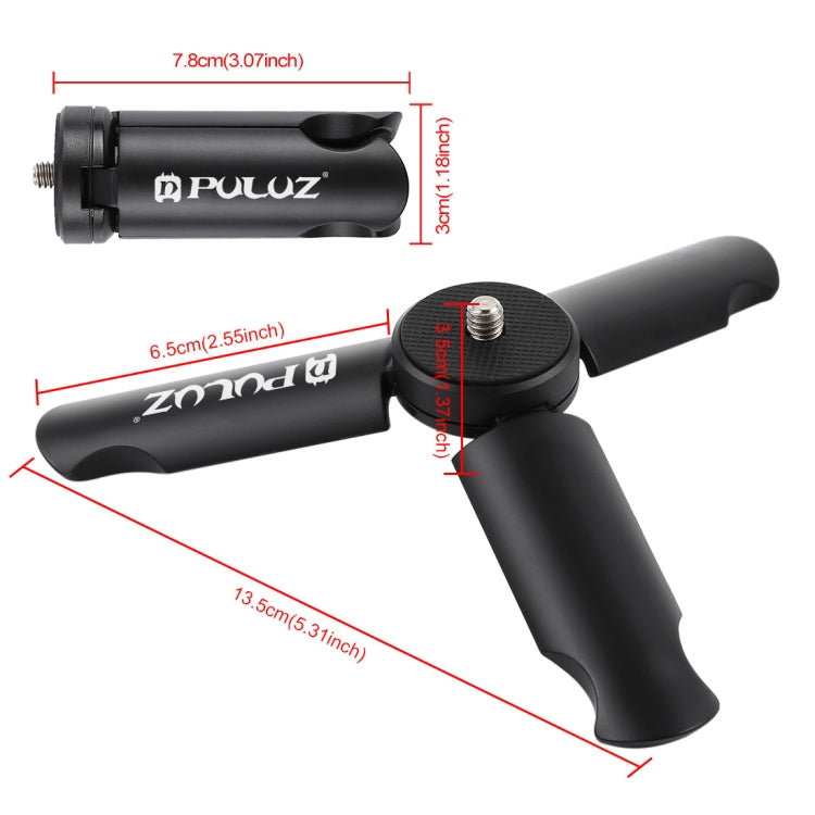 PULUZ Treppiede in plastica pieghevole + Morsetto in metallo per riprese orizzontali/verticali con slitta fredda per iPhone, Galaxy, Huawei, Xiaomi, Sony, HTC, Google e altri smartphone, Tripod+Clamp 4