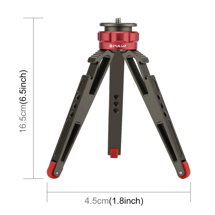 PULUZ Supporto per treppiede da tavolo per vlogging live con basi per scarpe fredde per DSLR e fotocamere digitali, altezza regolabile: 7,5-14,5 cm, Desktop Live Tripod