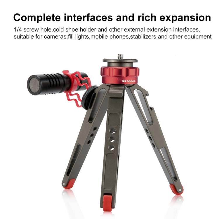 PULUZ Supporto per treppiede da tavolo per vlogging live con basi per scarpe fredde per DSLR e fotocamere digitali, altezza regolabile: 7,5-14,5 cm, Desktop Live Tripod