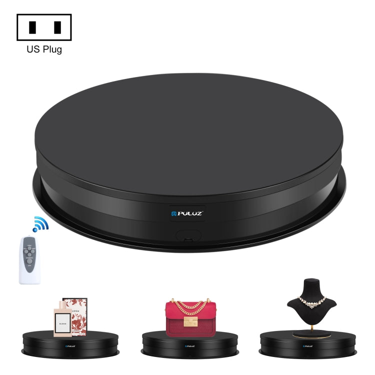 PULUZ Espositore per giradischi con velocità di regolazione da 30 cm, carico 10-15 kg, presa USA, 30cm Load 10-15kg Black US Plug, 30cm Load 10-15kg White US Plug