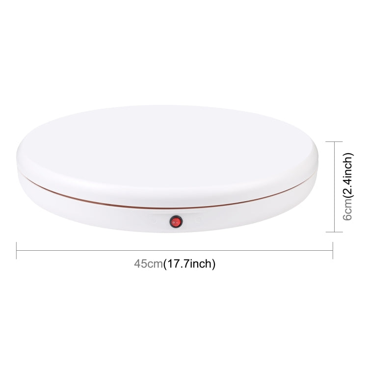 PULUZ Espositore per giradischi rotante con regolazione della velocità da 45 cm, bianco, carico 100 kg, 45cm Load 100kg White AU Plug, 45cm Load 100kg White EU Plug, 45cm Load 100kg White UK Plug, 45cm Load 100kg White US Plug
