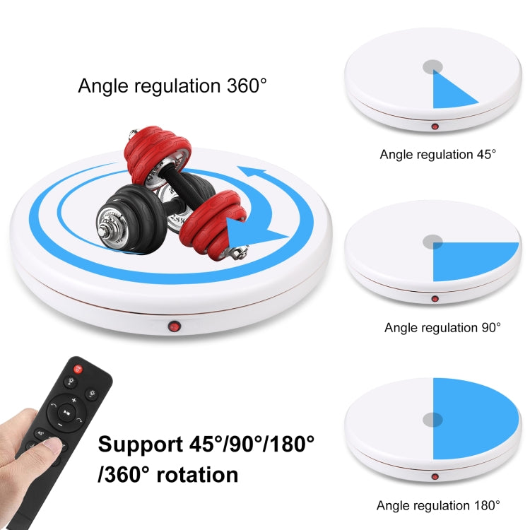 PULUZ Espositore per giradischi rotante con regolazione della velocità da 45 cm, bianco, carico 100 kg, 45cm Load 100kg White AU Plug, 45cm Load 100kg White EU Plug, 45cm Load 100kg White UK Plug, 45cm Load 100kg White US Plug