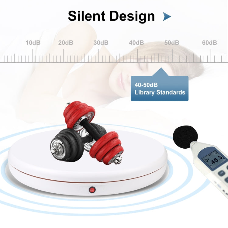 PULUZ Espositore per giradischi rotante con regolazione della velocità da 45 cm, bianco, carico 100 kg, 45cm Load 100kg White AU Plug, 45cm Load 100kg White EU Plug, 45cm Load 100kg White UK Plug, 45cm Load 100kg White US Plug