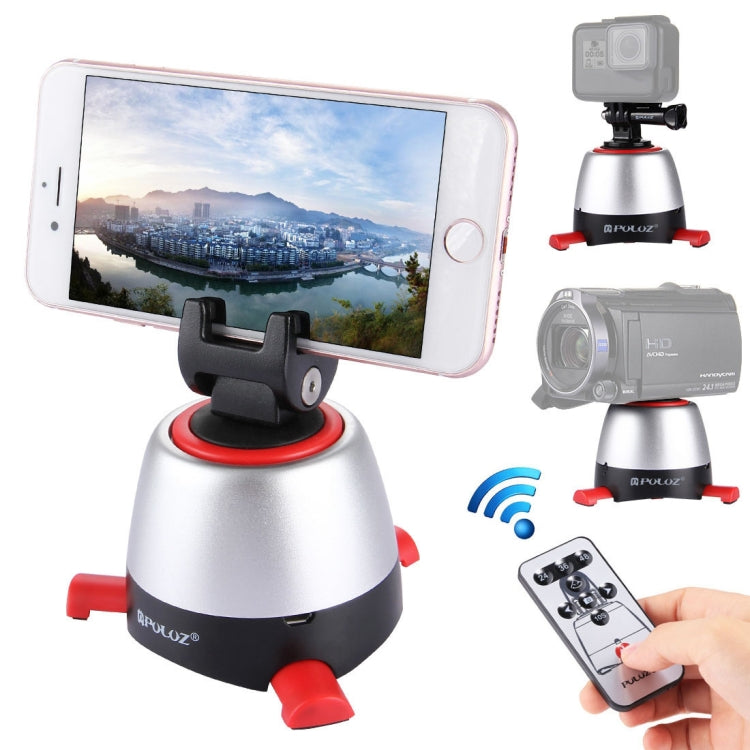 PULUZ Testa panoramica elettronica con rotazione di 360 gradi con telecomando per smartphone, GoPro, fotocamere DSLR, Pano Head