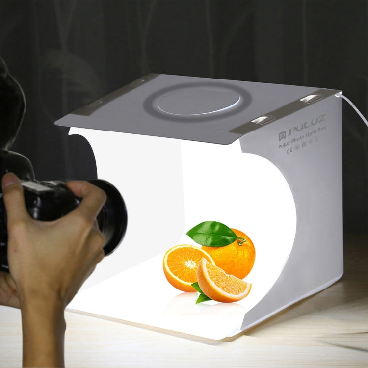 PULUZ Anello LED da 23 cm Pannello LED pieghevole Luce portatile Illuminazione fotografica Kit tenda da studio con fondali a 6 colori (nero, bianco, giallo, rosso, verde, blu), dimensioni da aperto: 24 cm x 23 cm x 23 cm, 23cm Ring LED Panel