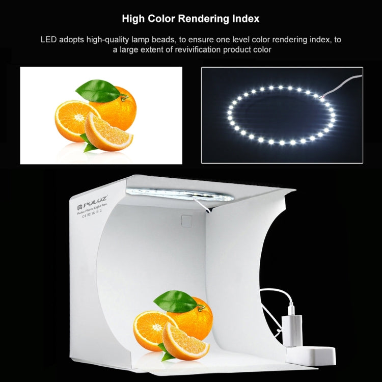 PULUZ Anello LED da 23 cm Pannello LED pieghevole Luce portatile Illuminazione fotografica Kit tenda da studio con fondali a 6 colori (nero, bianco, giallo, rosso, verde, blu), dimensioni da aperto: 24 cm x 23 cm x 23 cm, 23cm Ring LED Panel