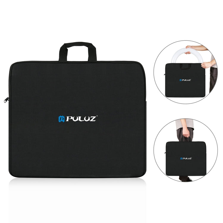 PULUZ Anello da 46 cm con luci a LED Borsa portaoggetti portatile con cerniera per borse da trasporto, dimensioni: 48 cm x 55 cm, Ring LED Storage Bag