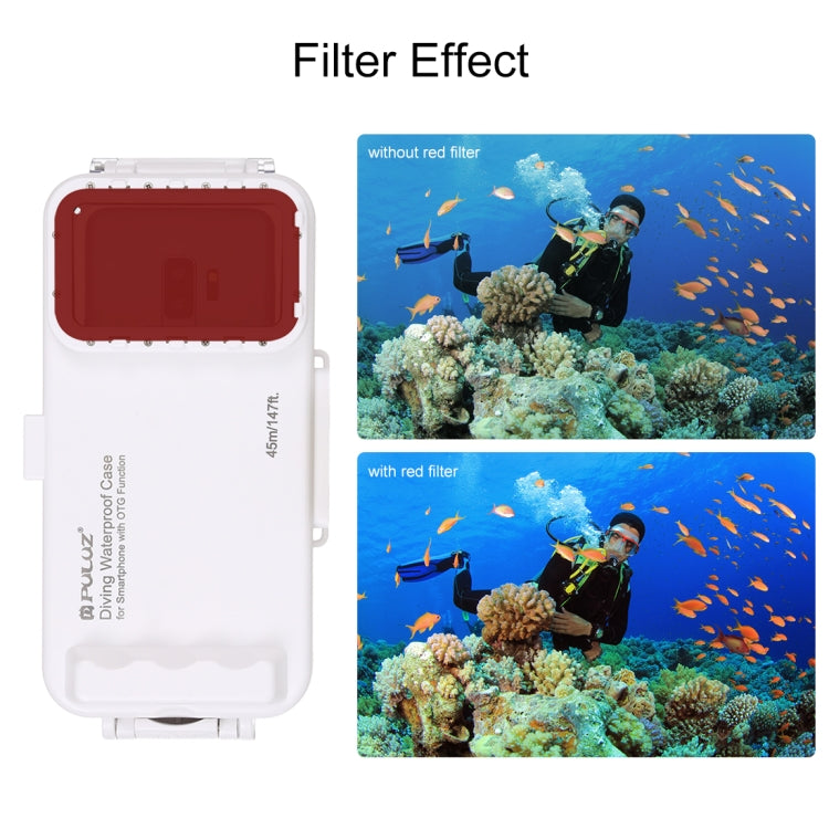 PULUZ 45m/147ft Custodia Subacquea Impermeabile Foto Video Scattare Foto Subacquee Cover per Smartphone Galaxy, Huawei, Xiaomi, Google Android OTG con Porta Type-C, Universal Case for Type-C Port Phones