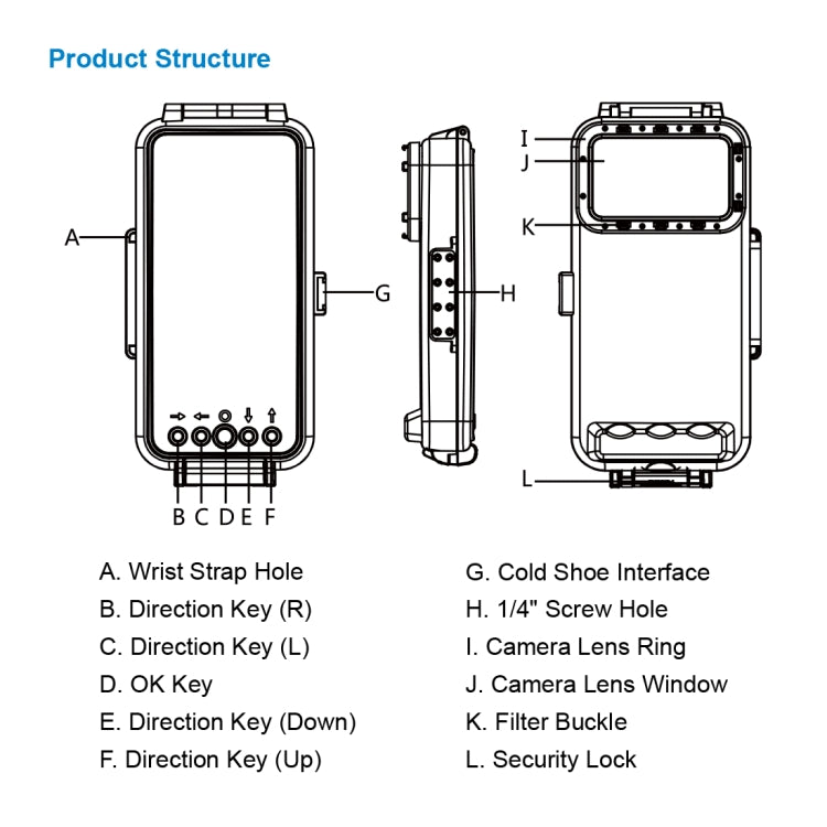 PULUZ 45m/147ft Custodia Subacquea Impermeabile Foto Video Scattare Foto Subacquee Cover per Smartphone Galaxy, Huawei, Xiaomi, Google Android OTG con Porta Type-C, Universal Case for Type-C Port Phones