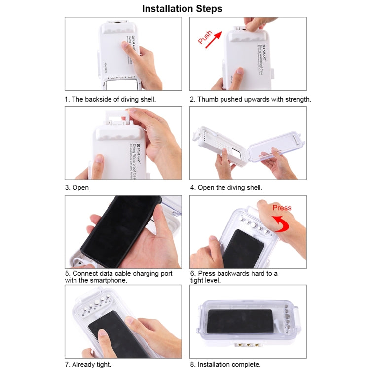 PULUZ 45m/147ft Custodia Subacquea Impermeabile Foto Video Scattare Foto Subacquee Cover per Smartphone Galaxy, Huawei, Xiaomi, Google Android OTG con Porta Type-C, Universal Case for Type-C Port Phones