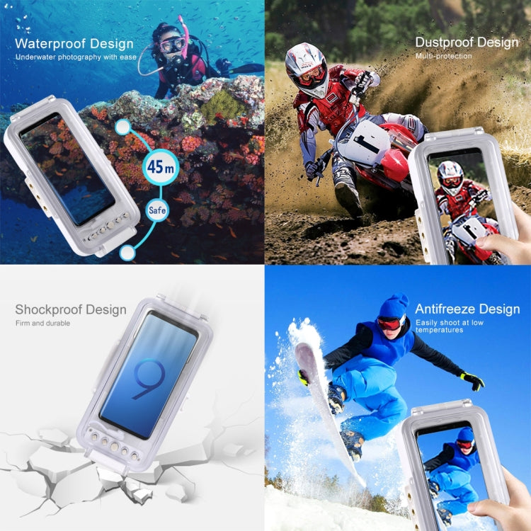 PULUZ 45m/147ft Custodia Subacquea Impermeabile Foto Video Scattare Foto Subacquee Cover per Smartphone Galaxy, Huawei, Xiaomi, Google Android OTG con Porta Type-C, Universal Case for Type-C Port Phones
