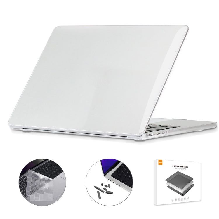 ENKAY Custodia per laptop in cristallo 3 in 1 con pellicola per tastiera in TPU / Tappi antipolvere per MacBook Air 13.6 2022 A2681 Versione USA, 3 in 1 US Version