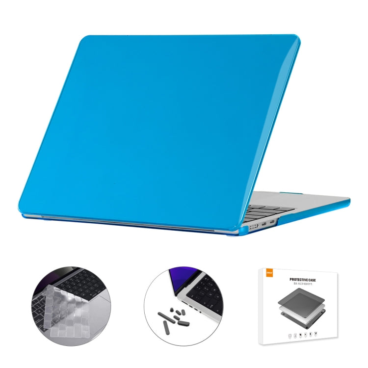 ENKAY Custodia per laptop in cristallo 3 in 1 con pellicola per tastiera in TPU / Tappi antipolvere per MacBook Air 13.6 2022 A2681 Versione USA, 3 in 1 US Version
