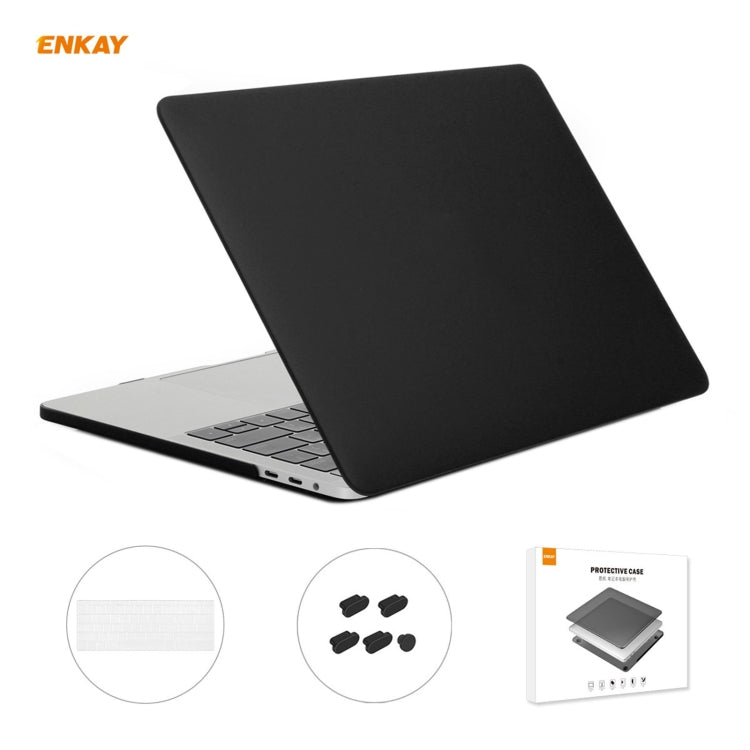 ENKAY Custodia protettiva per laptop opaca 3 in 1 + Pellicola per tastiera in TPU versione USA + Set di tappi antipolvere per MacBook Pro 13,3 pollici A1706 / A1989 / A2159 (con Touch Bar), For MacBook Pro 13.3 inch A1706 (with Touch Bar)