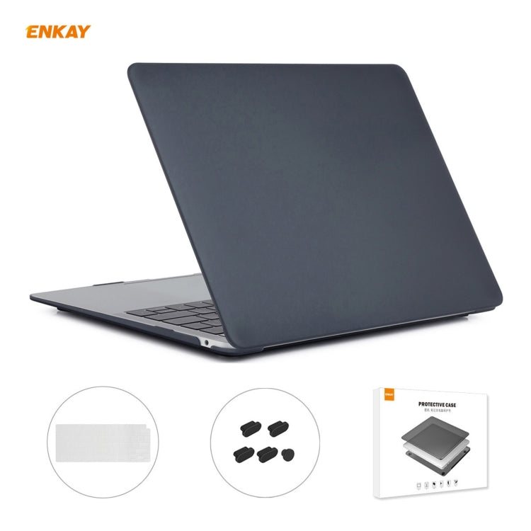 ENKAY Custodia protettiva per laptop opaca 3 in 1 + Pellicola per tastiera in TPU versione UE + Set di tappi antipolvere per MacBook Air 13,3 pollici A2179 e A2337 (2020), For MacBook Air 13.3 inch A2179 (2020)
