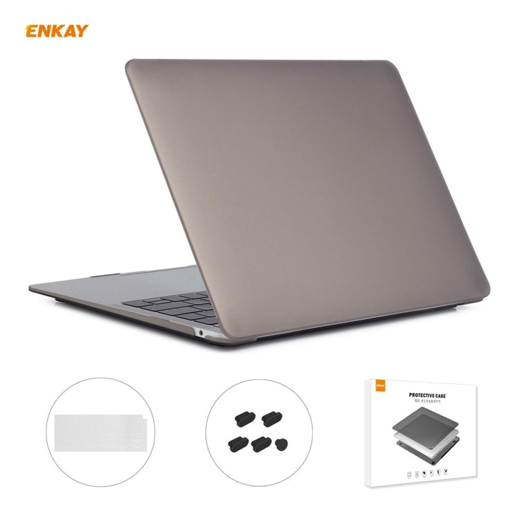 ENKAY Custodia protettiva per laptop opaca 3 in 1 + Pellicola per tastiera in TPU versione UE + Set di tappi antipolvere per MacBook Air 13,3 pollici A2179 e A2337 (2020), For MacBook Air 13.3 inch A2179 (2020)