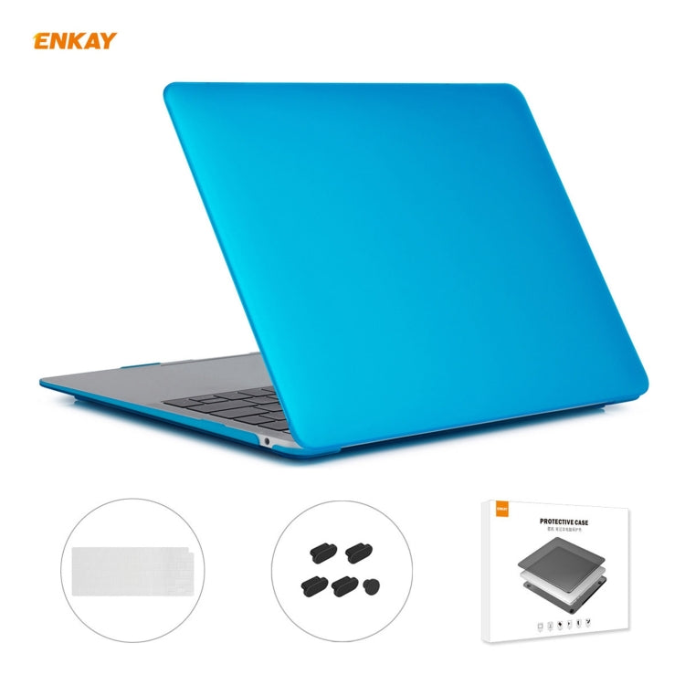 ENKAY Custodia protettiva per laptop opaca 3 in 1 + Pellicola per tastiera in TPU versione UE + Set di tappi antipolvere per MacBook Air 13,3 pollici A2179 e A2337 (2020), For MacBook Air 13.3 inch A2179 (2020)