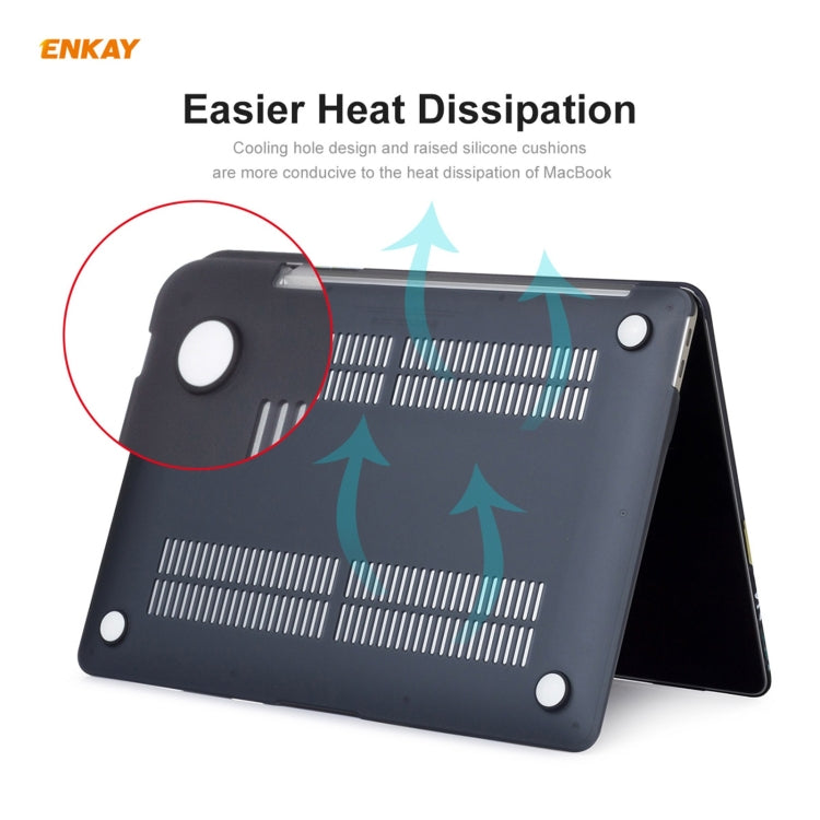 ENKAY Custodia protettiva per laptop opaca 3 in 1 + Pellicola per tastiera in TPU versione UE + Set di tappi antipolvere per MacBook Air 13,3 pollici A2179 e A2337 (2020), For MacBook Air 13.3 inch A2179 (2020)