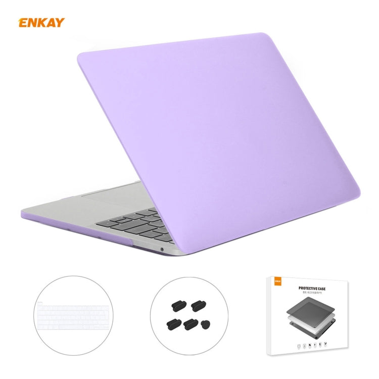 ENKAY Custodia protettiva per laptop opaca 3 in 1 + Pellicola per tastiera in TPU versione UE + Set di tappi antipolvere per MacBook Pro 13,3 pollici A2251 & A2289 & A2338 (con Touch Bar), For MacBook Pro 13.3 inch A2251 (with Touch Bar)